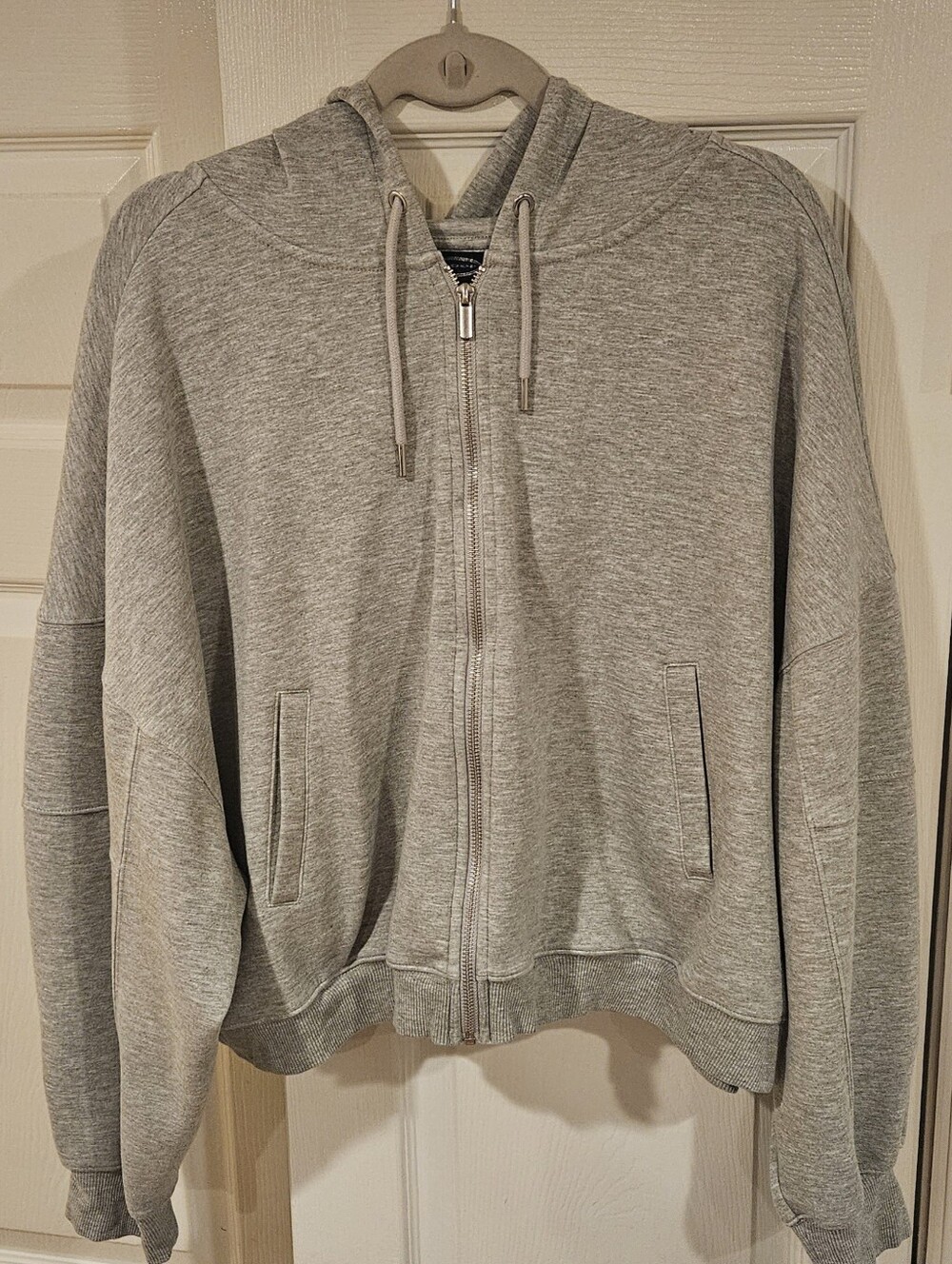 Scoop Light Gray Zip-Up Hoodie Sweatshirt